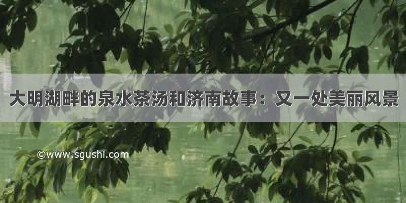 大明湖畔的泉水茶汤和济南故事：又一处美丽风景